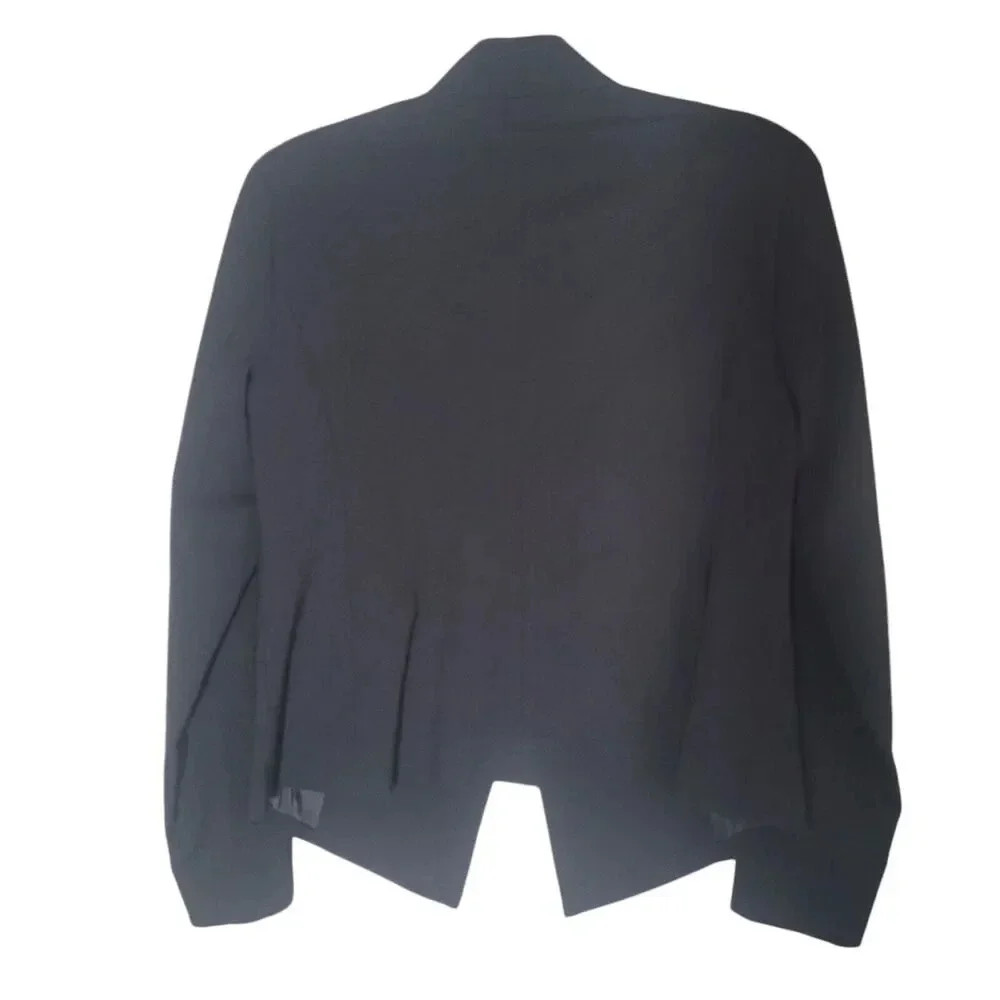 Eileen Fisher Tropical Suiting‎ Blazer Jacket Women's Size 6 Black Wool Blend